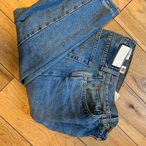 Redone stove pipe straight leg jeans